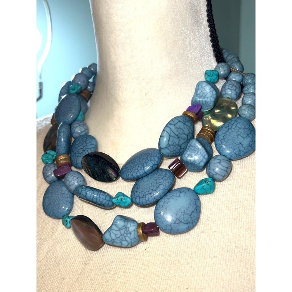 Chico's Connie Simulated Turquoise Multi-Strand Necklace